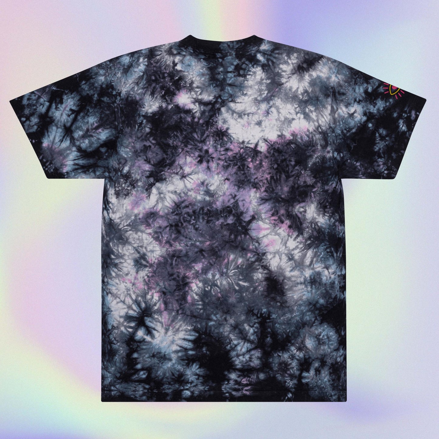 LOVE Embroidered oversized tie-dye tee