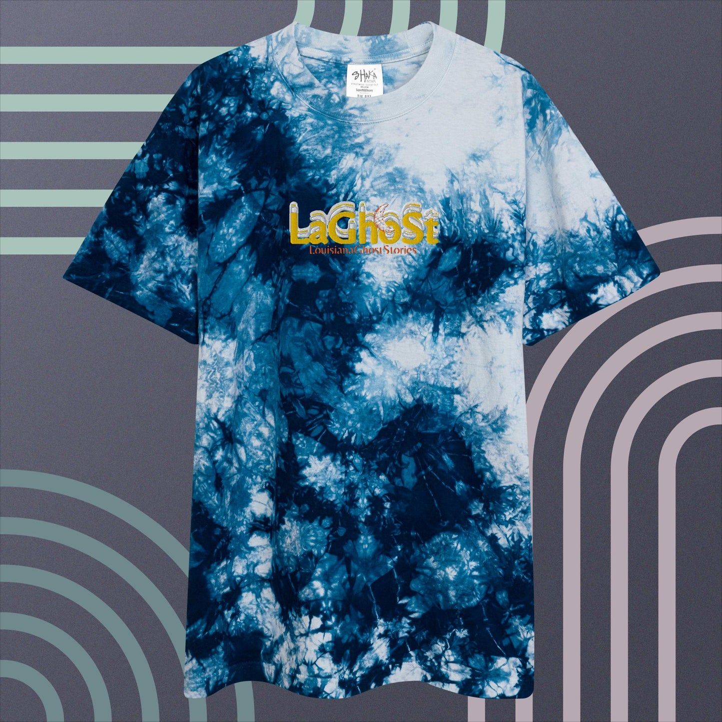 LaGhost Unisex Embroidered Oversized tie-dye tee
