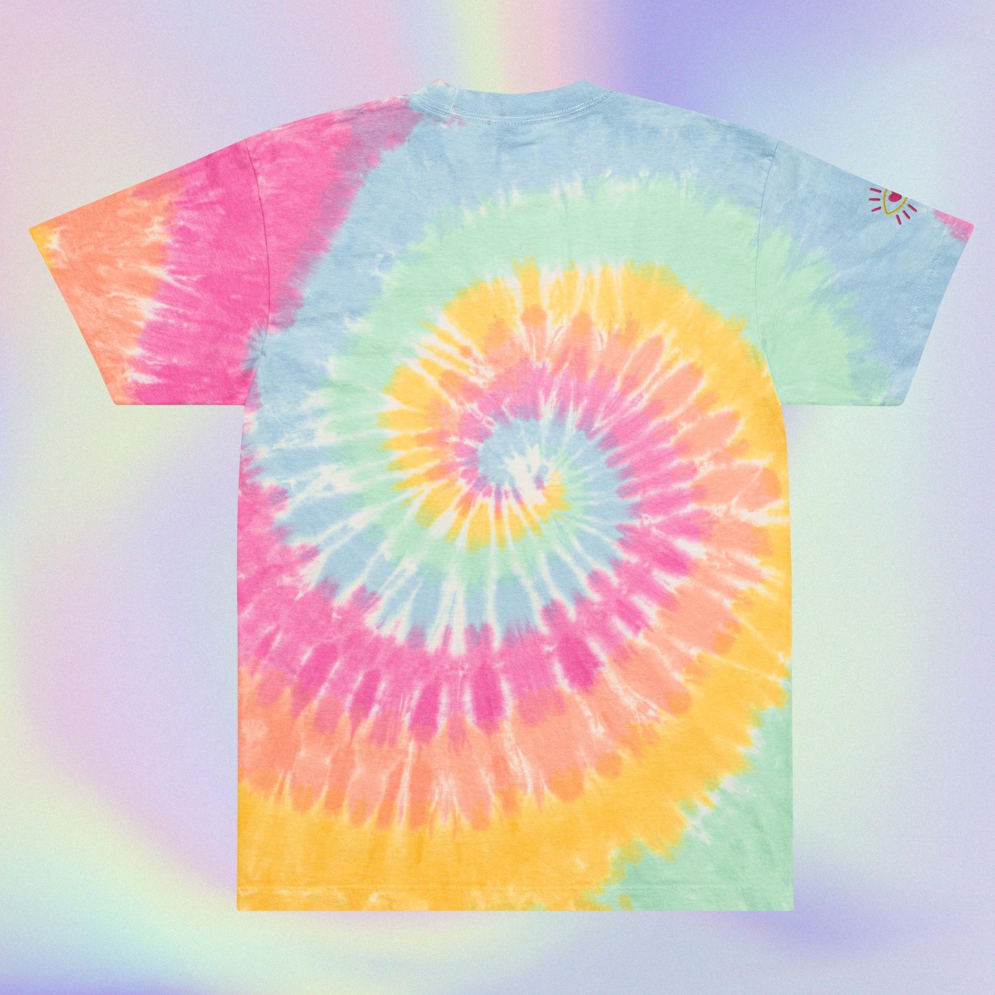 LOVE Embroidered oversized tie-dye tee