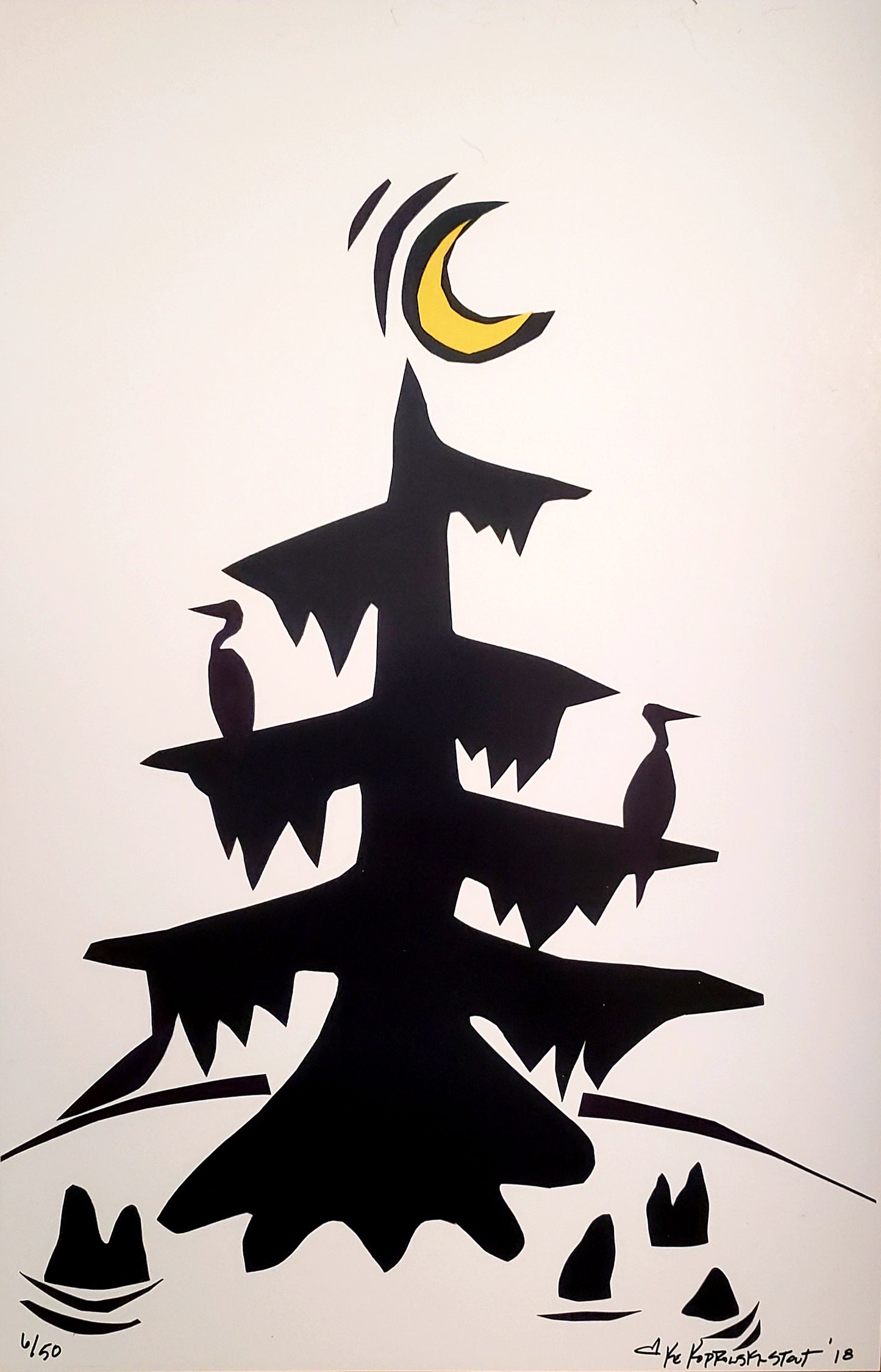 CYPRESS MOON Signed Print