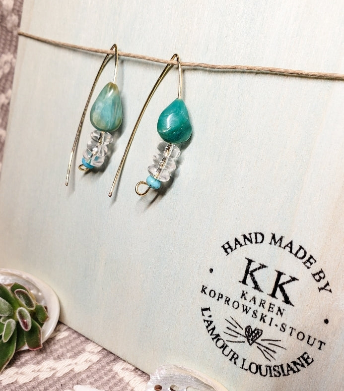 PERUVIAN OPAL Earrings GOLD