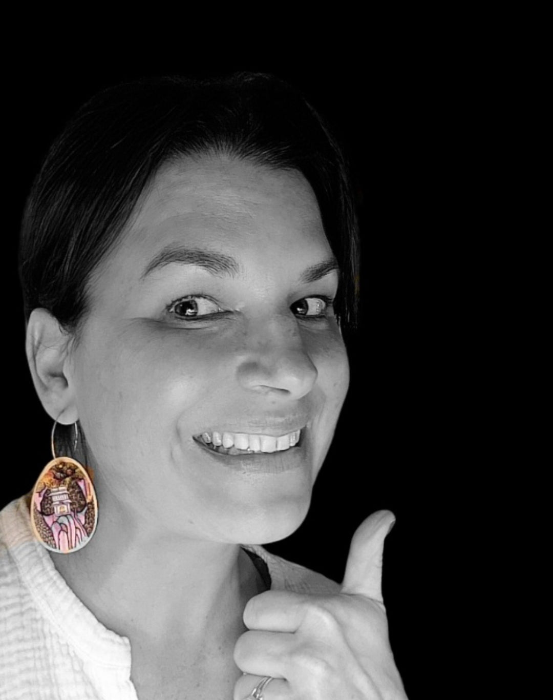 Artwork Hoops Earrings