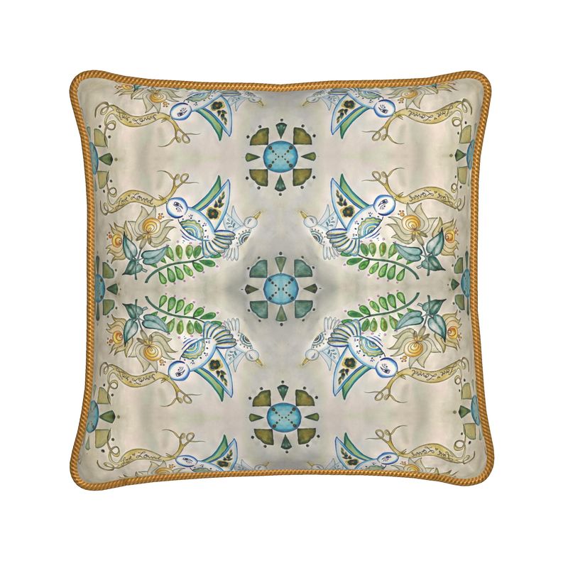 Silk Love Loved Pillow with Piping