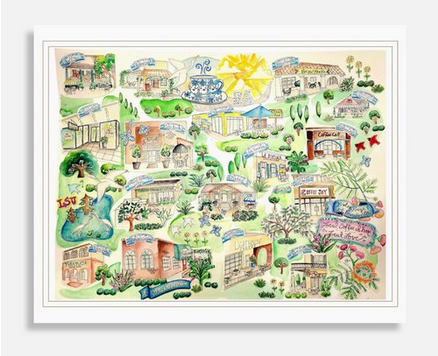 Signed "Local Love" Art Print - Local Coffee Shops in BR & St. Francisville