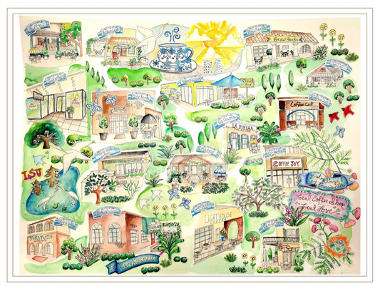 Signed "Local Love" Art Print - Local Coffee Shops in BR & St. Francisville