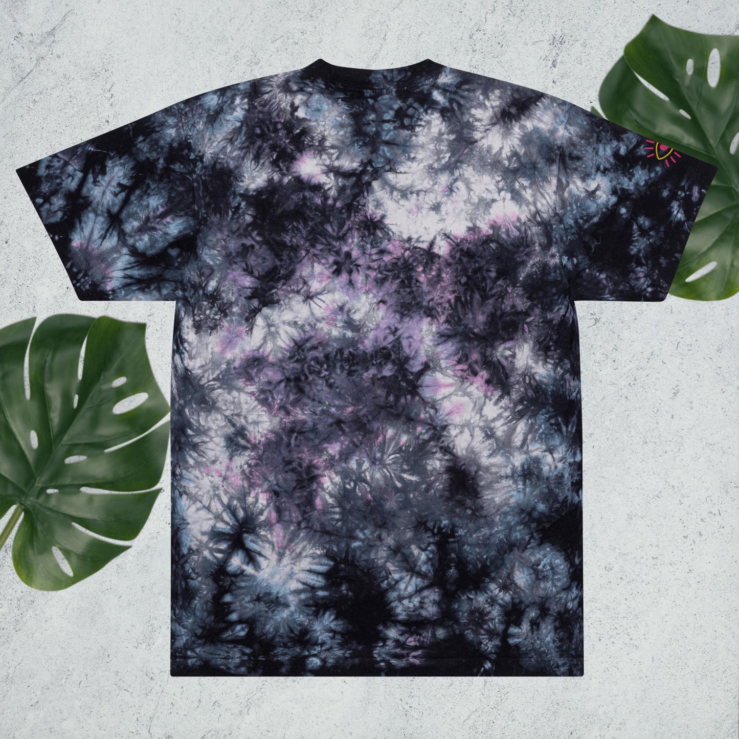 LOVE Embroidered oversized tie-dye tee