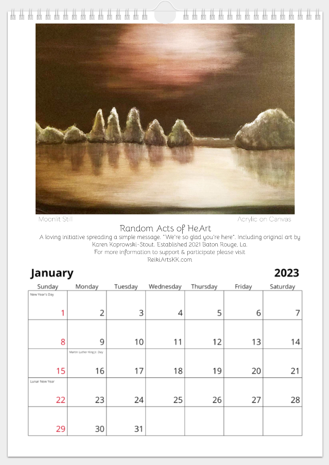 2023 'Random Acts of Art' Calendar